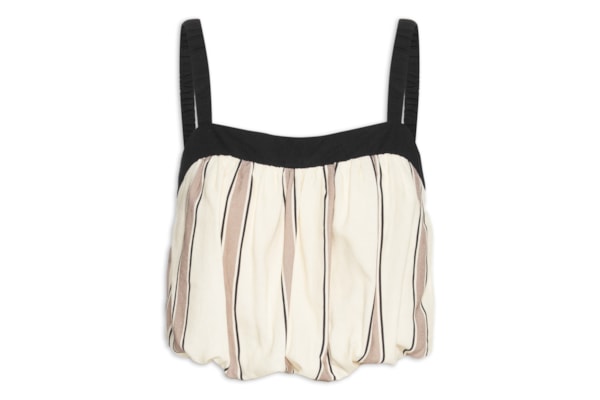 Blusa Feminina Bubble Linho Estampa Parque - Bege