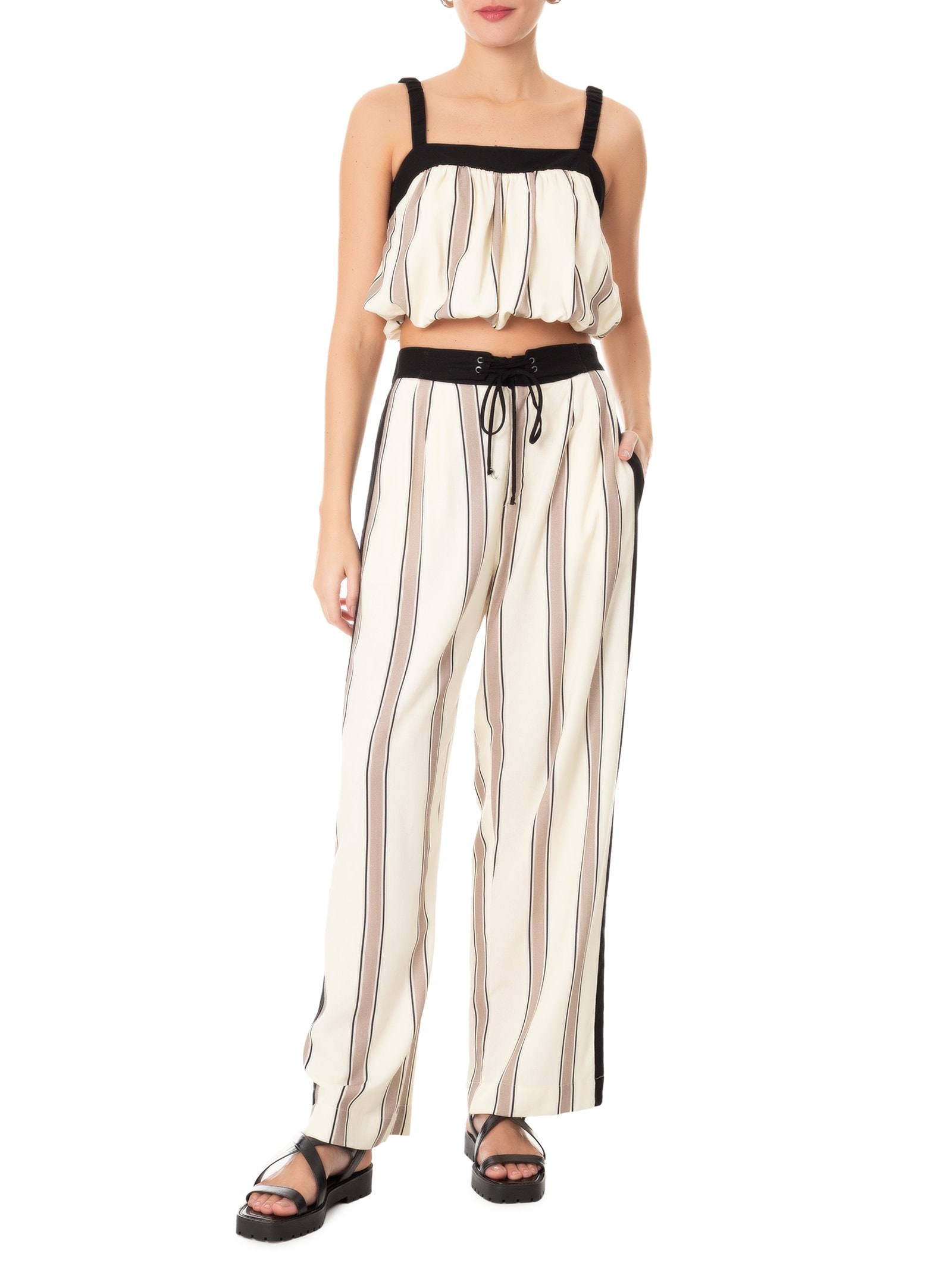 Blusa Feminina Bubble Linho Estampa Parque Bege Dress To