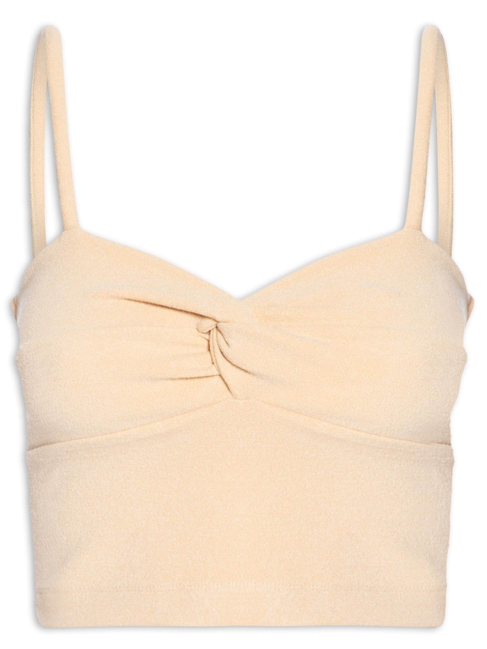 Blusa Feminina Busto Torcido Bege Animale