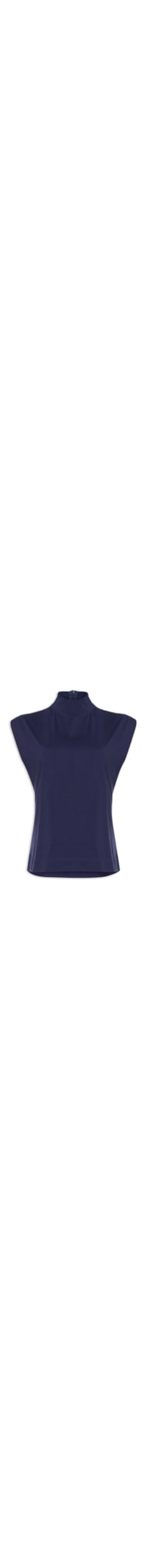 Blusa Feminina Camiseta Gola Alta Azul Eclipse - Roxo