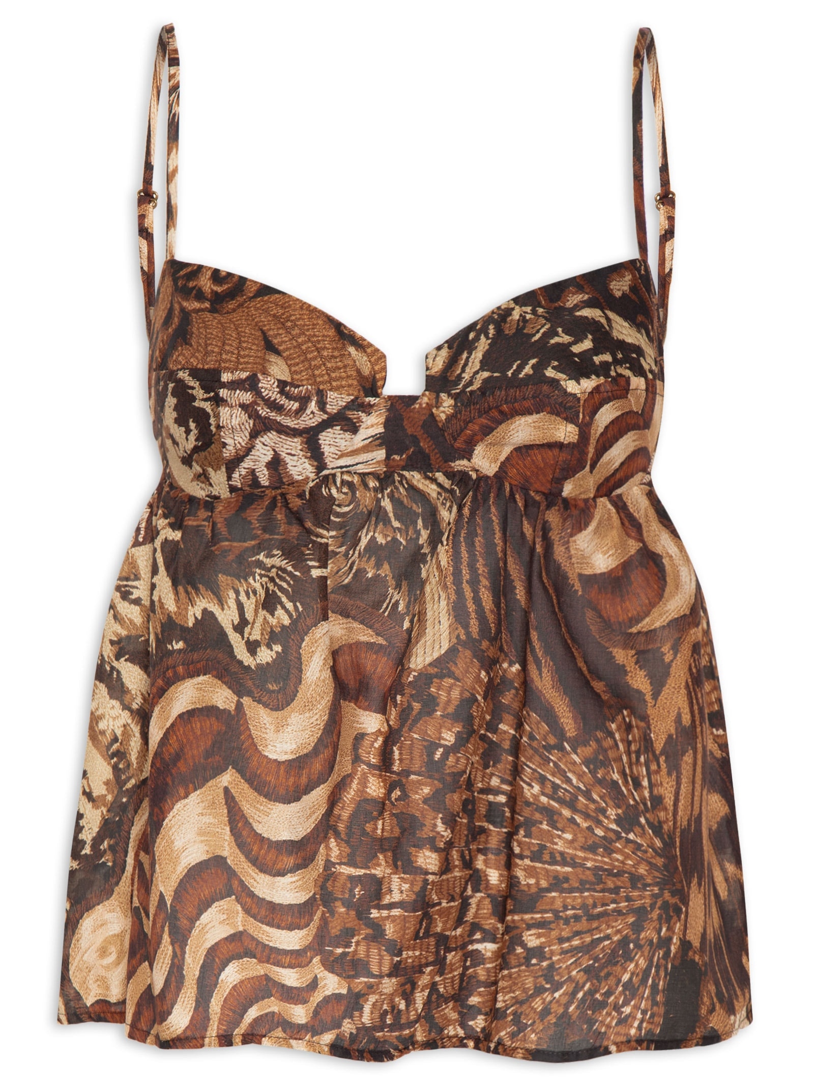 Blusa Feminina Camu Marrom Farm