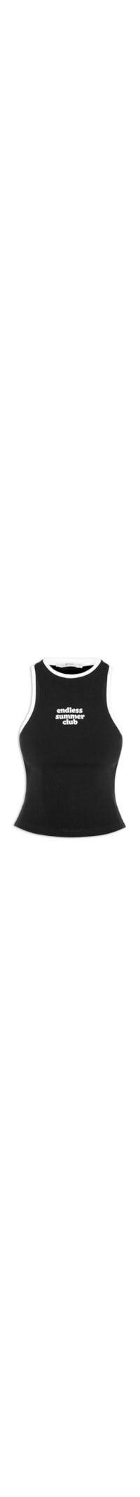 Blusa Feminina Canelada Bordado Summer Club - Preto