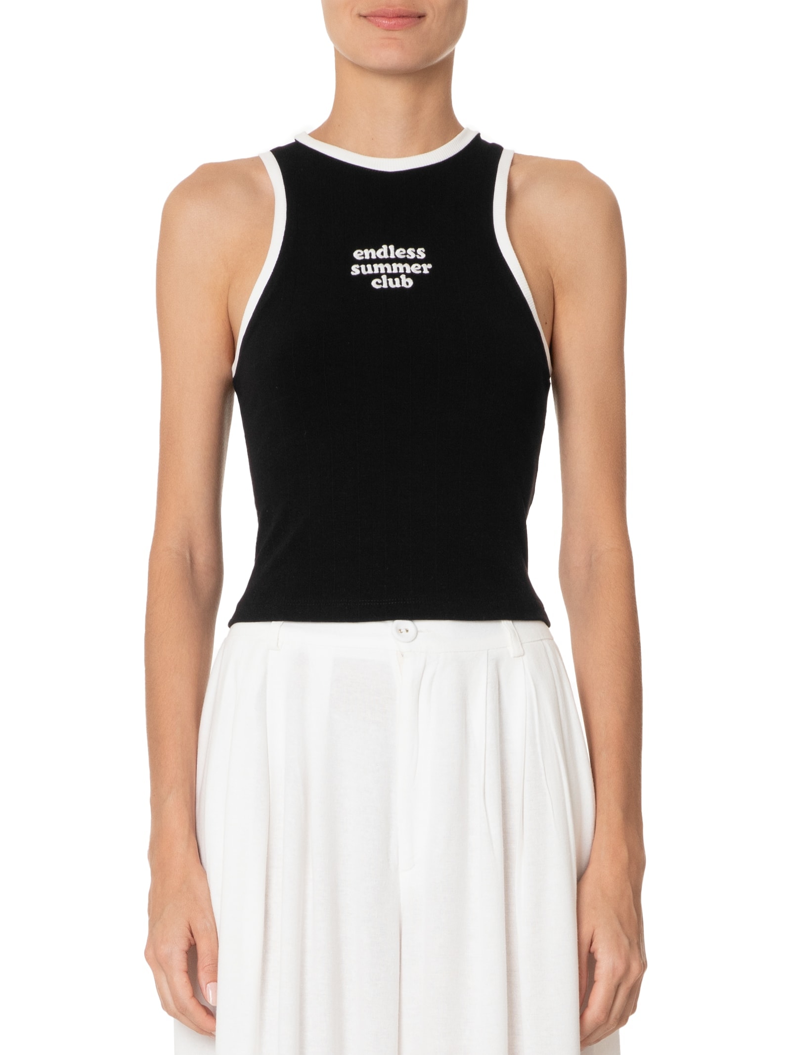 Blusa Feminina Canelada Bordado Summer Club Preto Dress To
