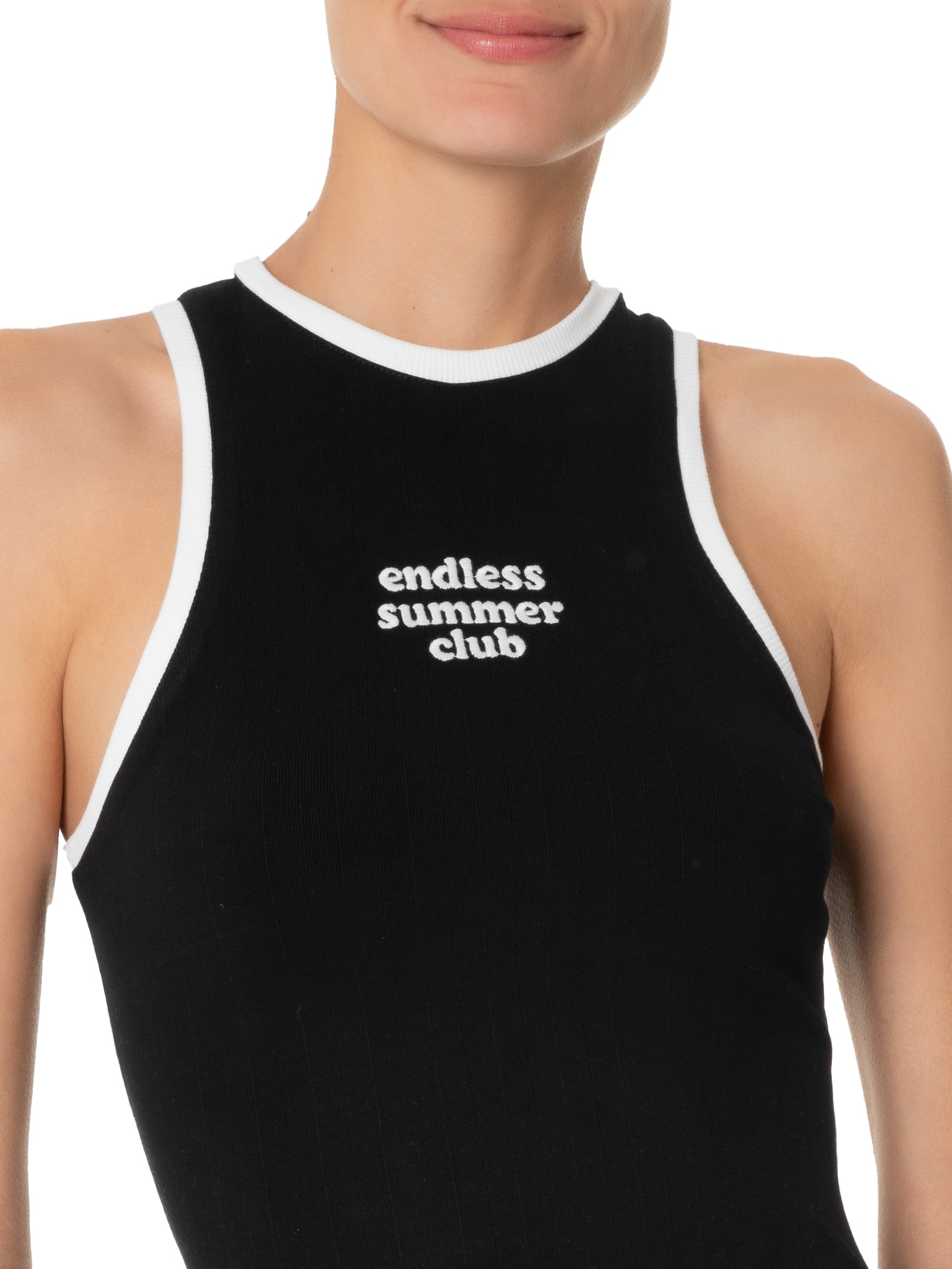 Blusa Feminina Canelada Bordado Summer Club Preto Dress To