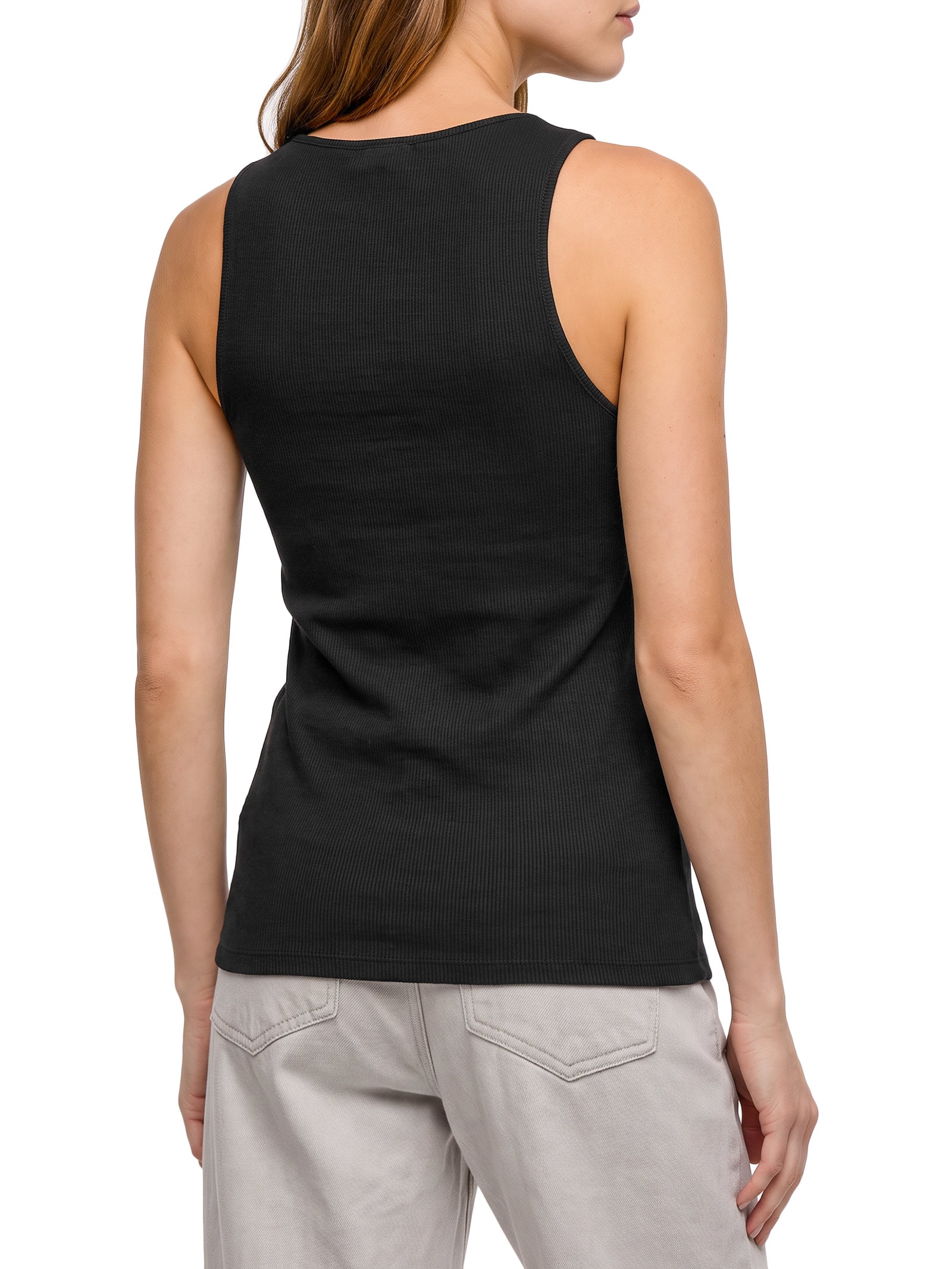 Blusa Feminina Canelada Com Metal Preto Lança Perfume