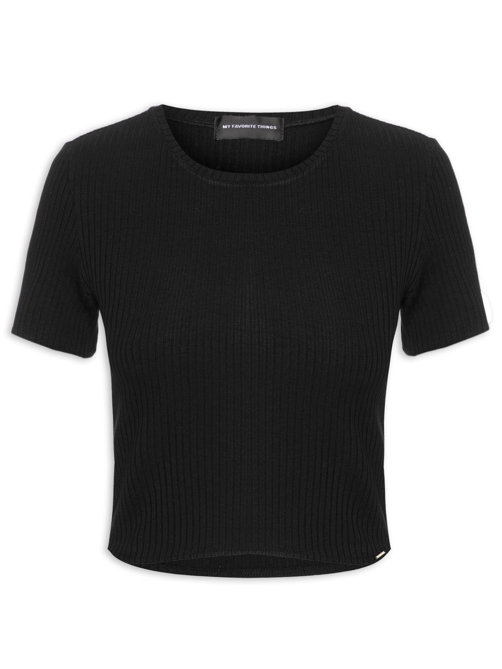 Blusa Feminina Canelada Cropped Preto  My Favorite Things