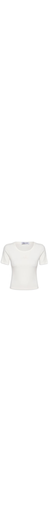Blusa Feminina Canelada Curta Com Name - Branco