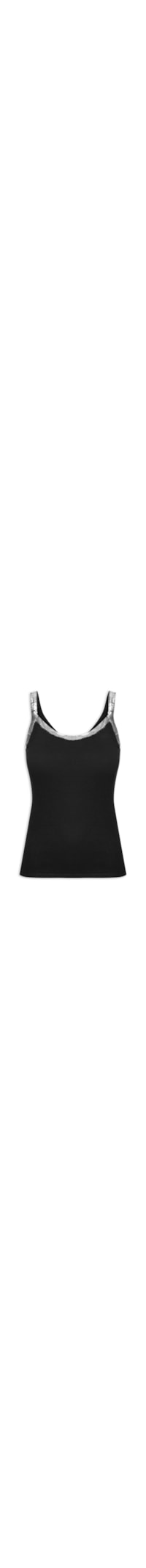 Blusa Feminina Canelada De Alças - Preto