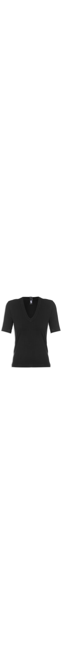 Blusa Feminina Canelada Decote V - Preto