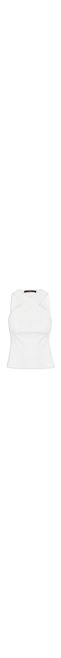 Blusa Feminina Canelada Detalhe Cruzado Basic - Off White