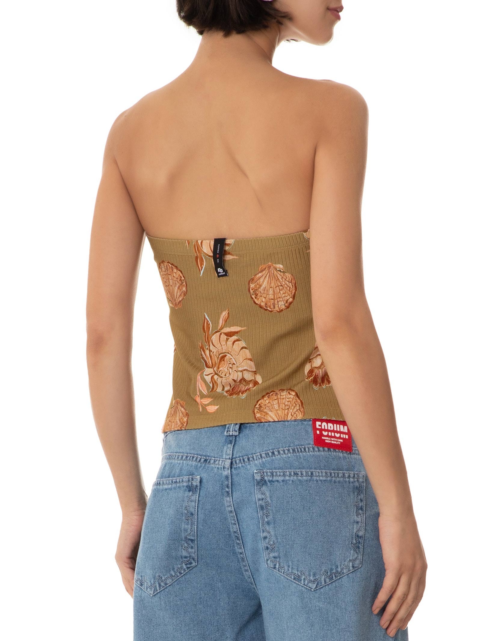 Blusa Feminina Canelada Estampada Marrom Colcci