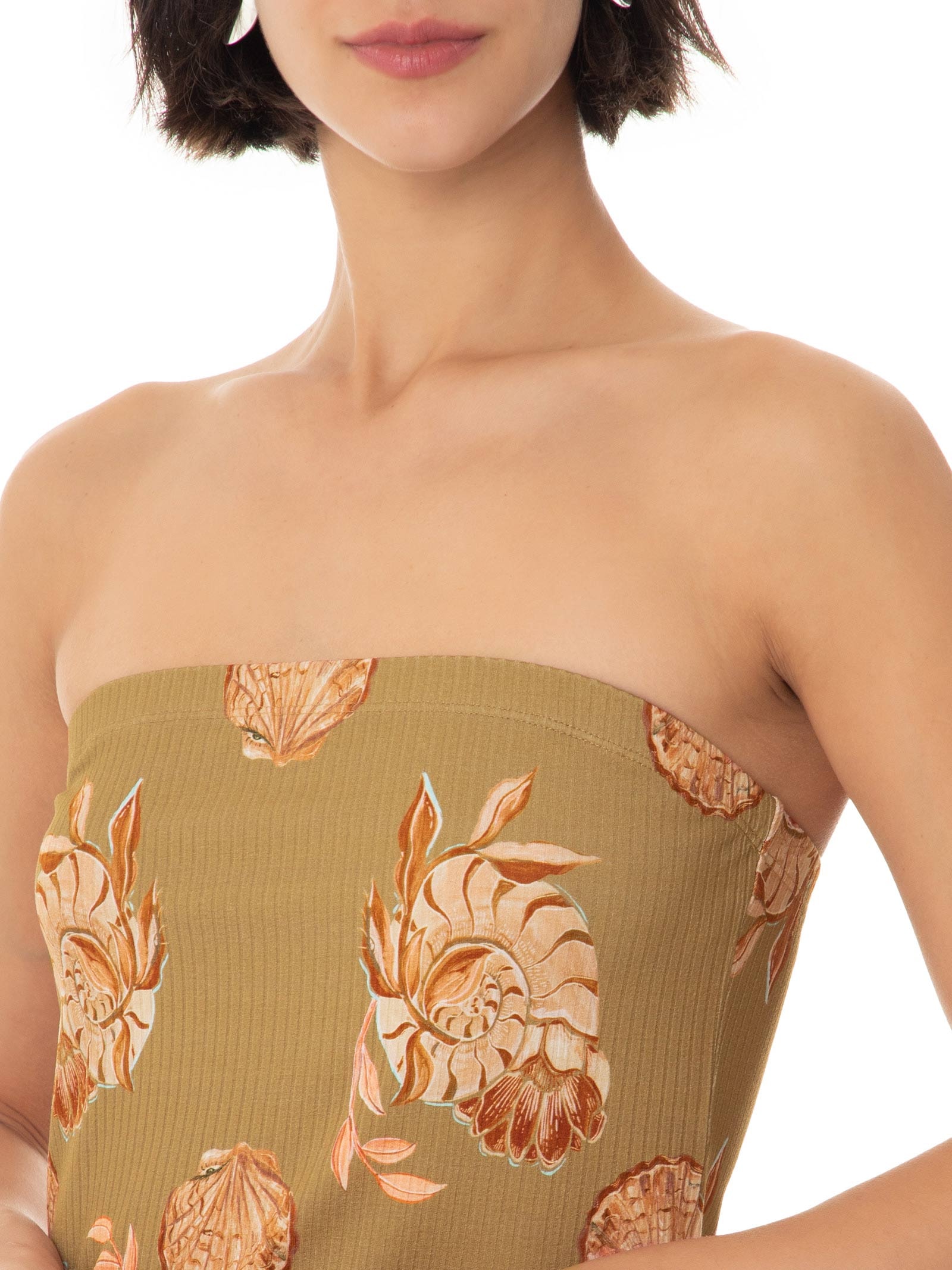 Blusa Feminina Canelada Estampada Marrom Colcci