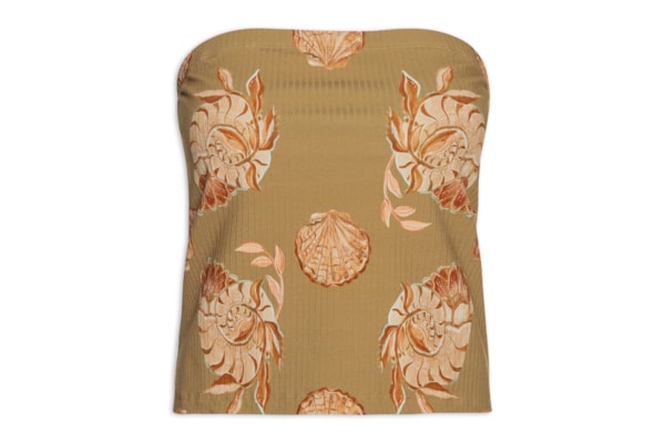 Blusa Feminina Canelada Estampada - Marrom