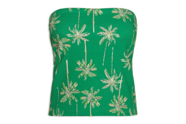 Blusa Feminina Canelada Estampada - Verde 