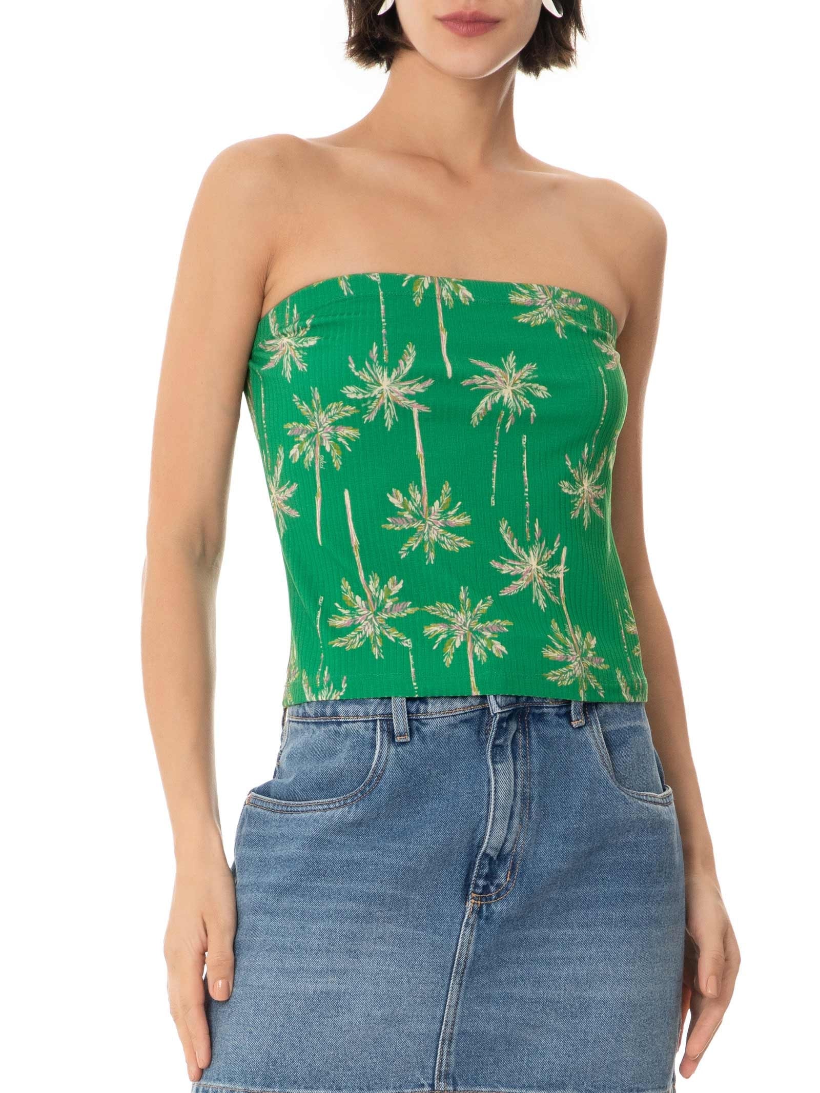 Blusa Feminina Canelada Estampada Verde  Colcci