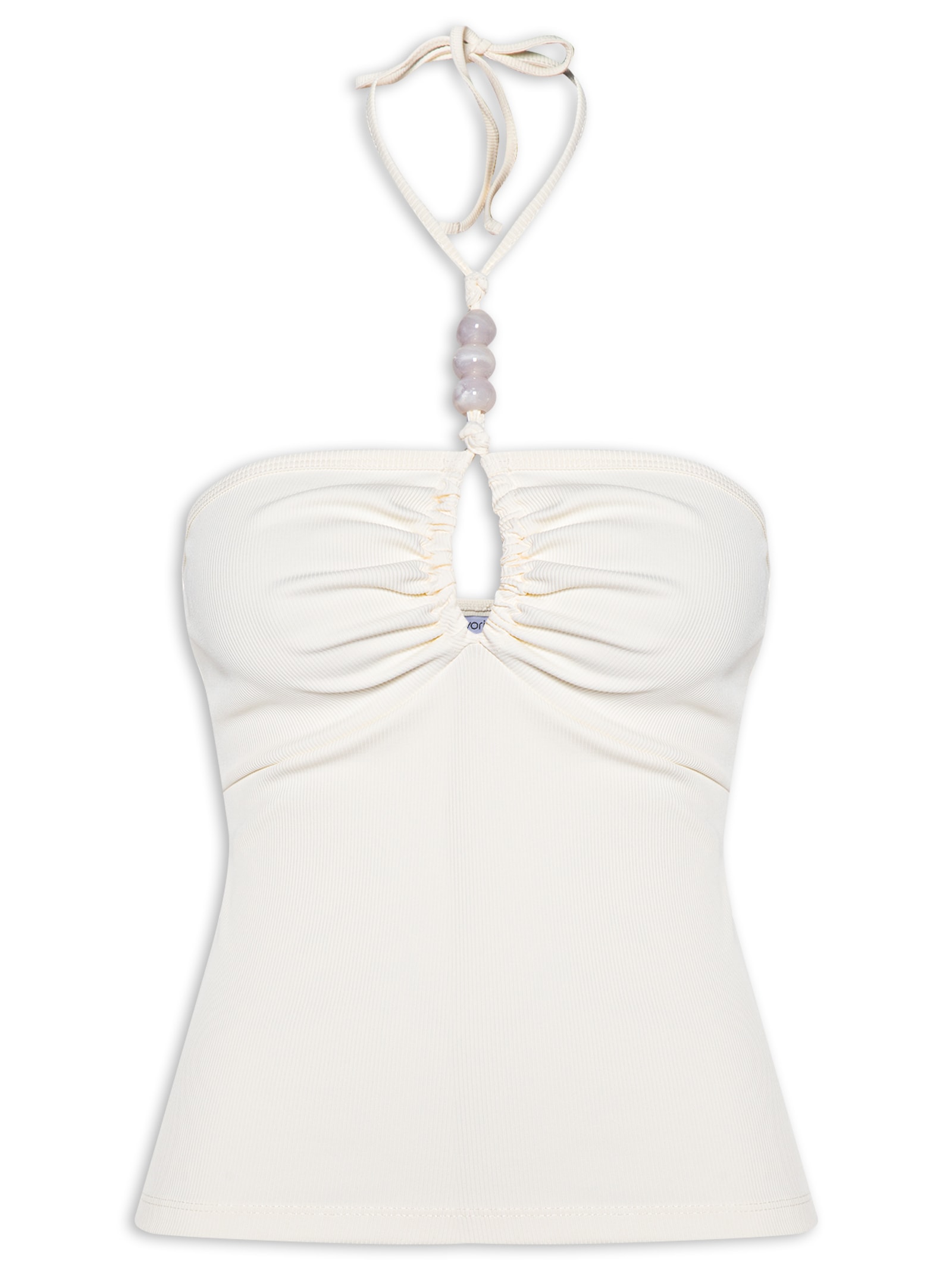 Blusa Feminina Canelada Frente Única Off White My Favorite