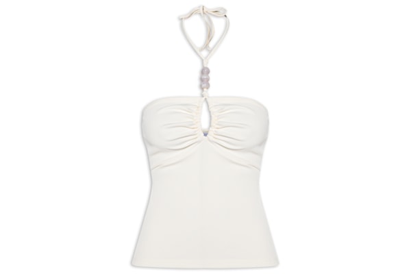 Blusa Feminina Canelada Frente Única - Off White