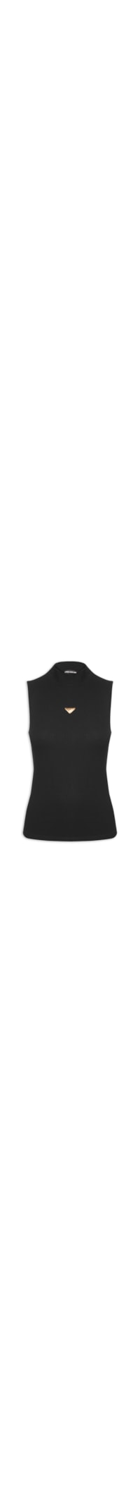 Blusa Feminina Canelada Gola Alta - Preto