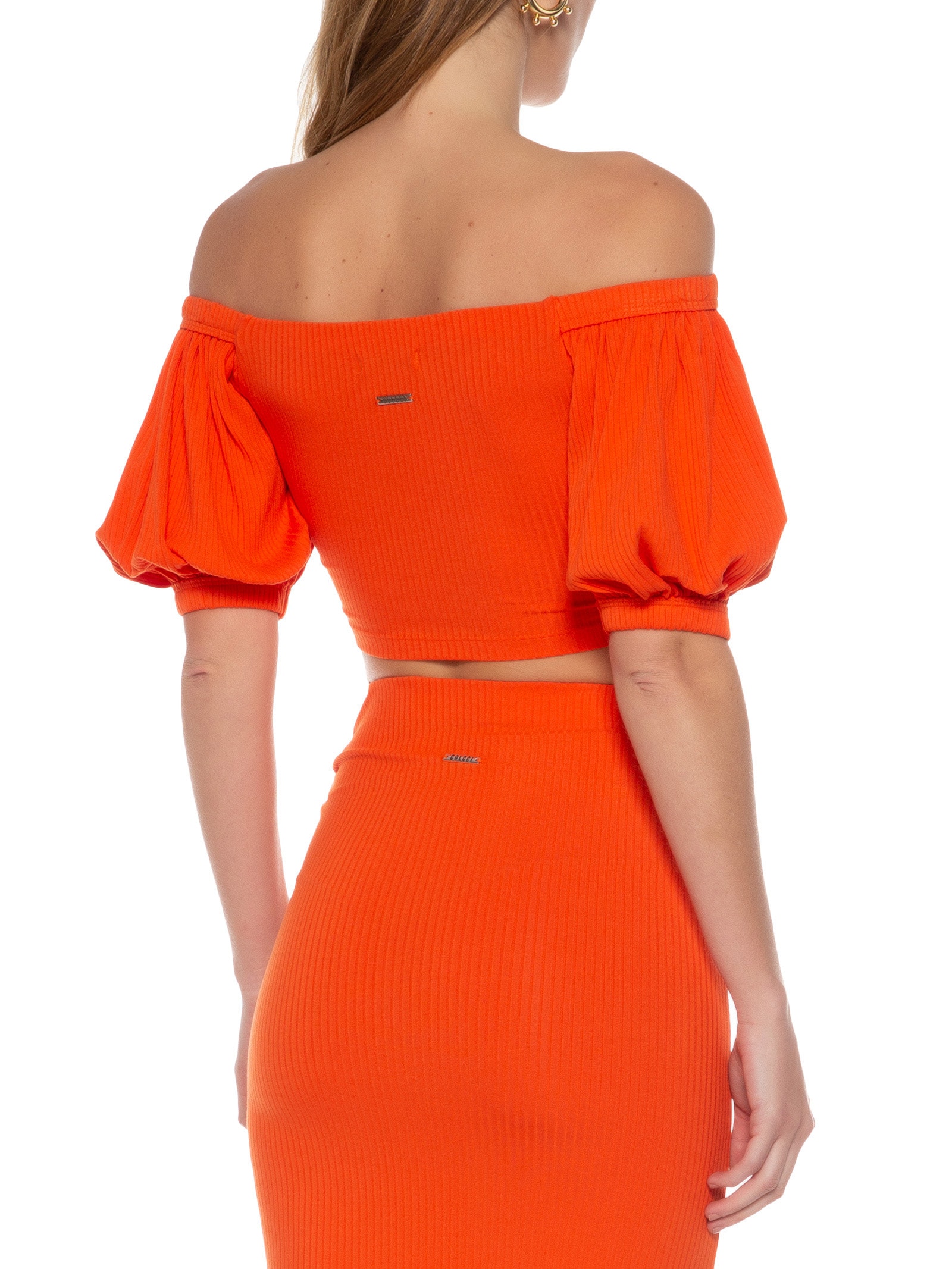 Blusa Feminina Canelada Laranja Colcci