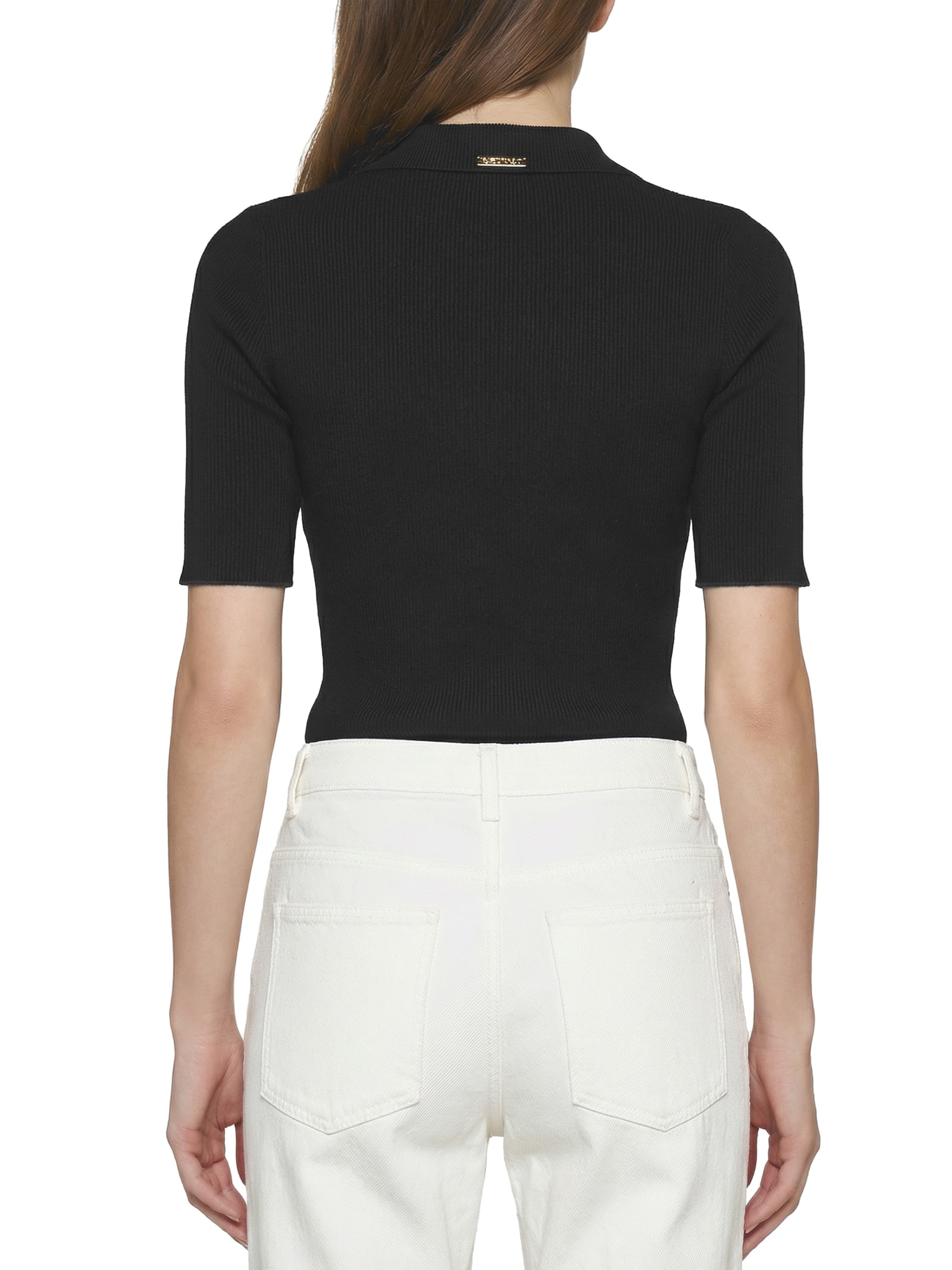 Blusa Feminina Canelada Manga Curta Preto Lança Perfume