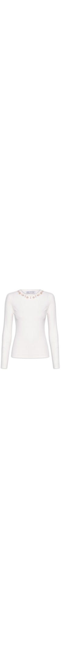 Blusa Feminina Canelada Manga Longa - Branco