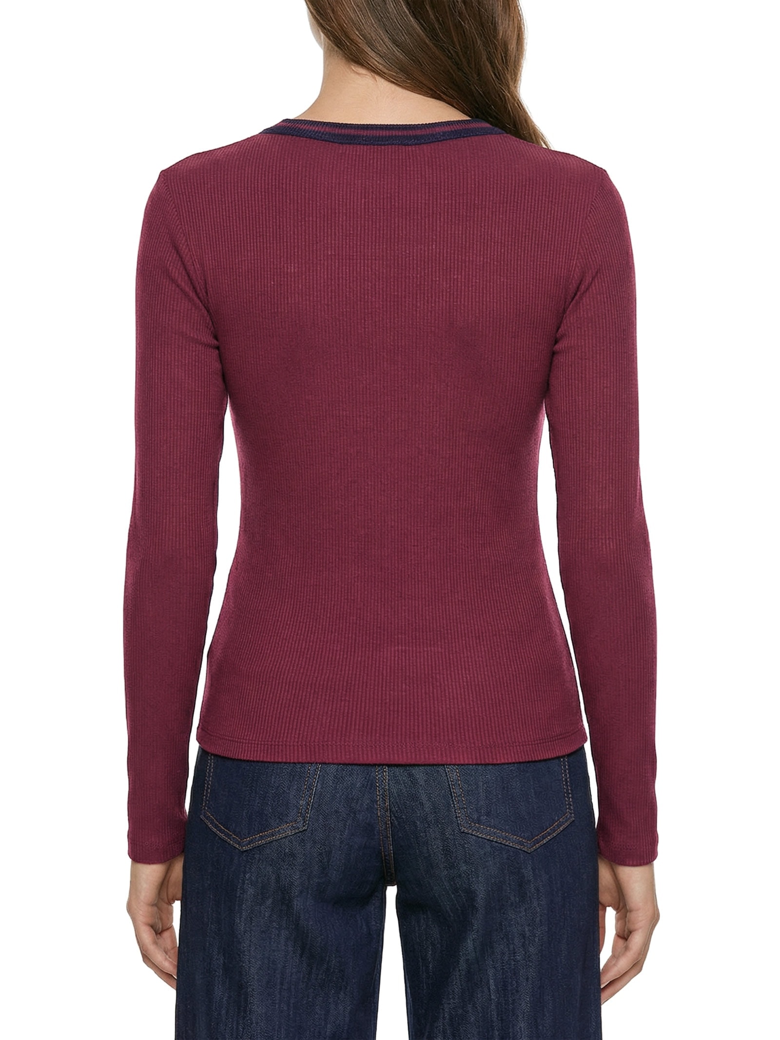 Blusa Feminina Canelada Manga Longa Vermelho Lança Perfume