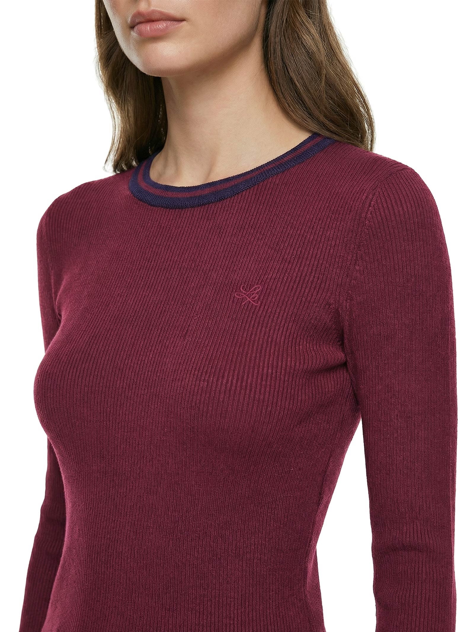 Blusa Feminina Canelada Manga Longa Vermelho Lança Perfume