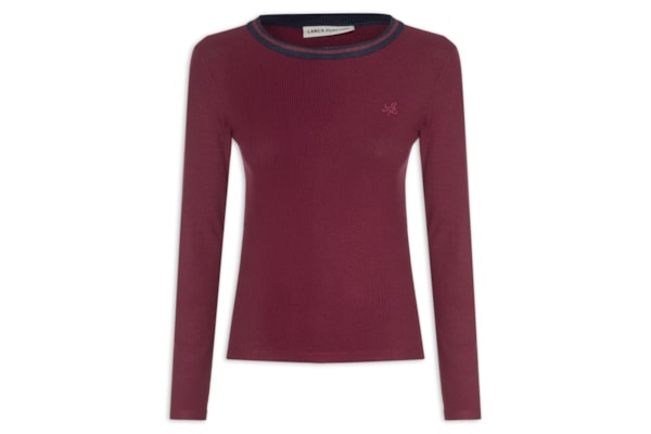 Blusa Feminina Canelada Manga Longa - Vermelho