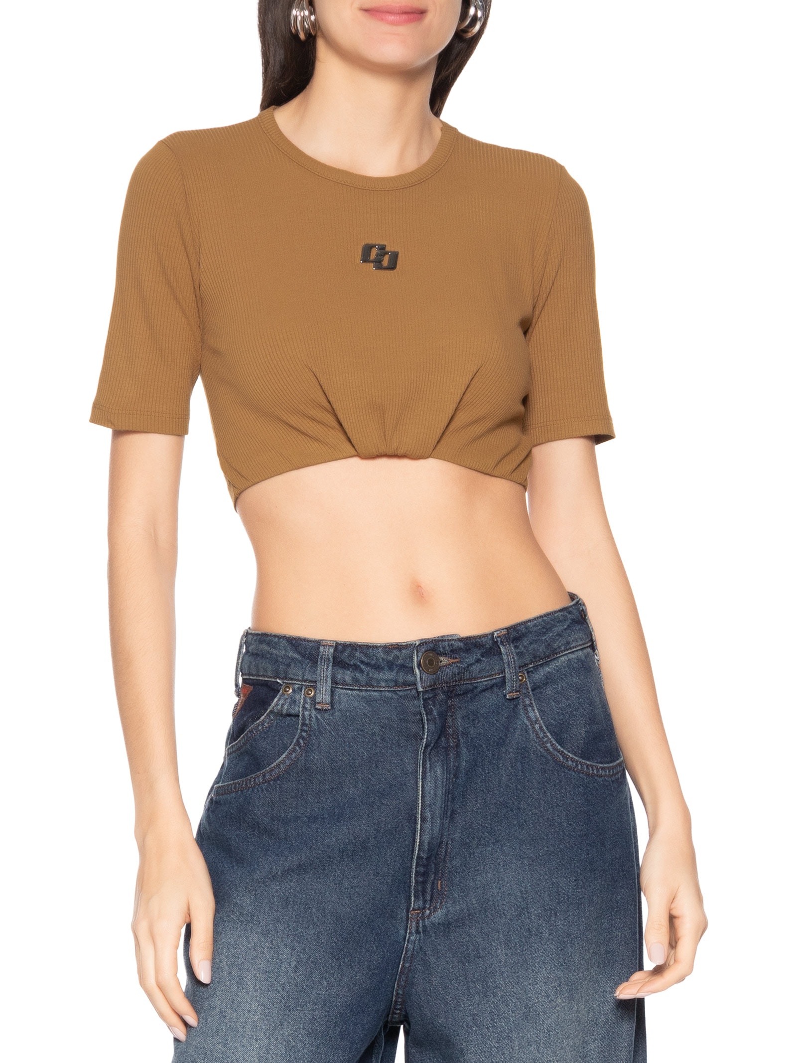 Blusa Feminina Canelada Marrom Colcci