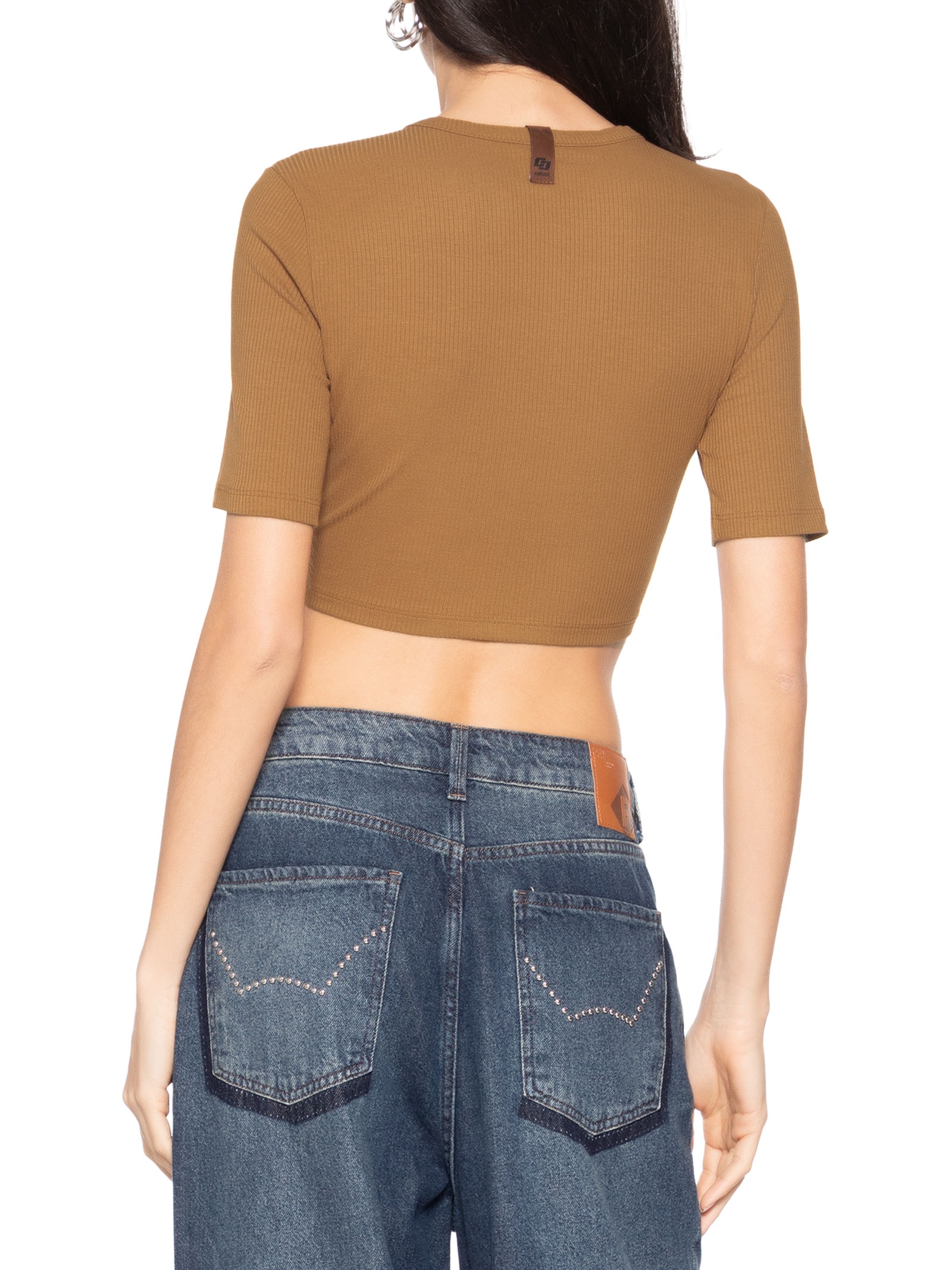 Blusa Feminina Canelada Marrom Colcci