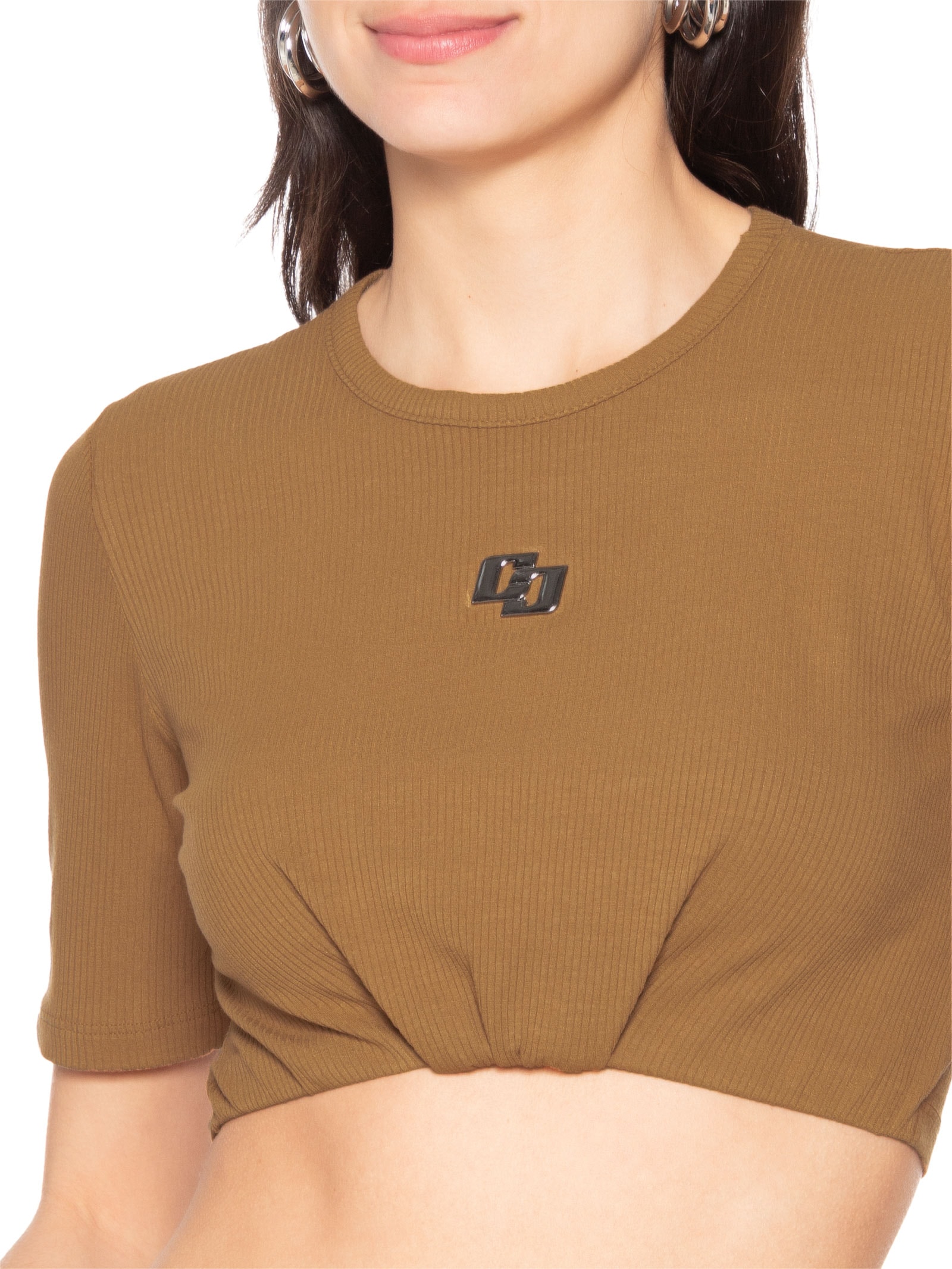 Blusa Feminina Canelada Marrom Colcci