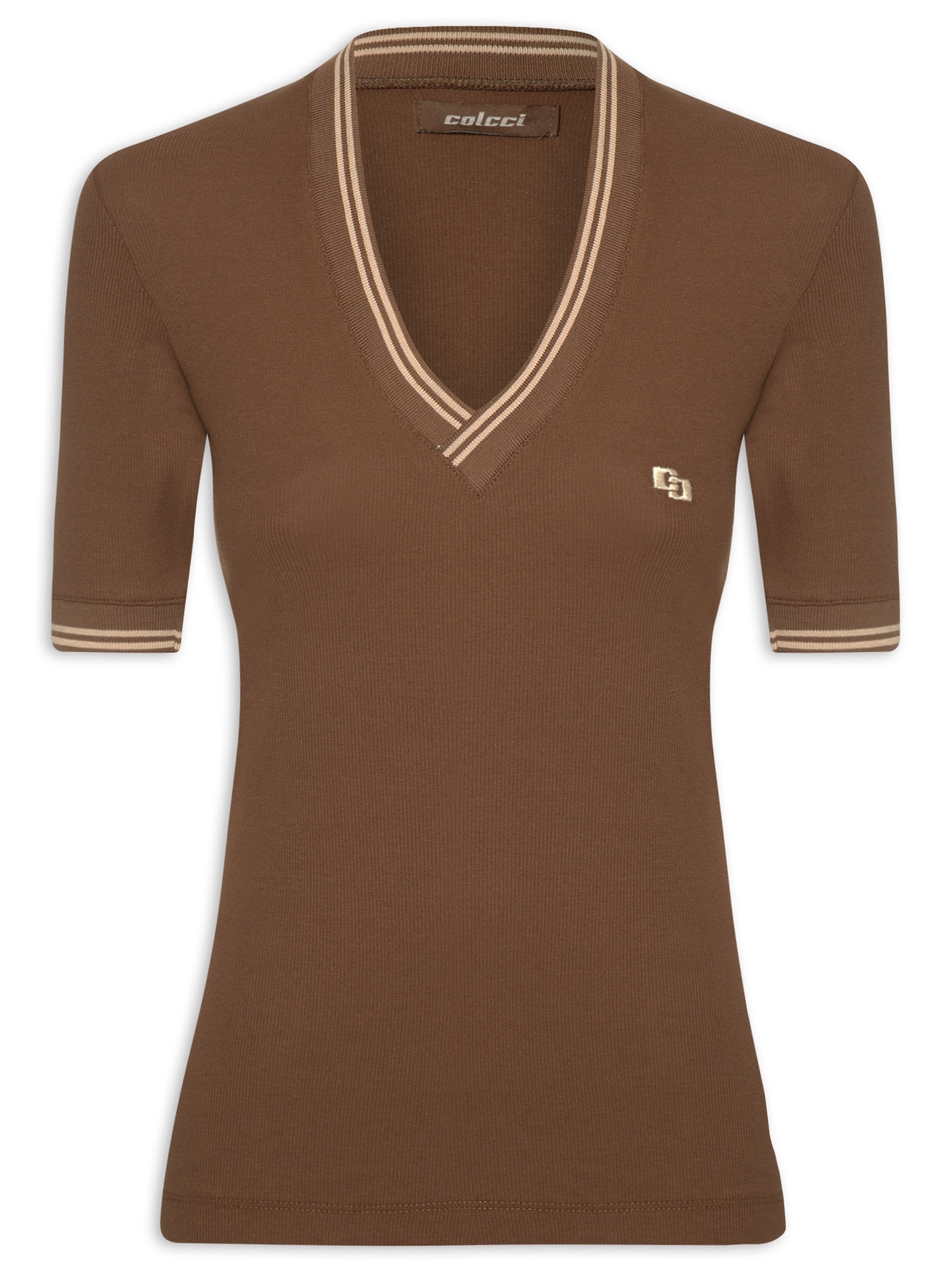 Blusa Feminina Canelada Marrom Colcci