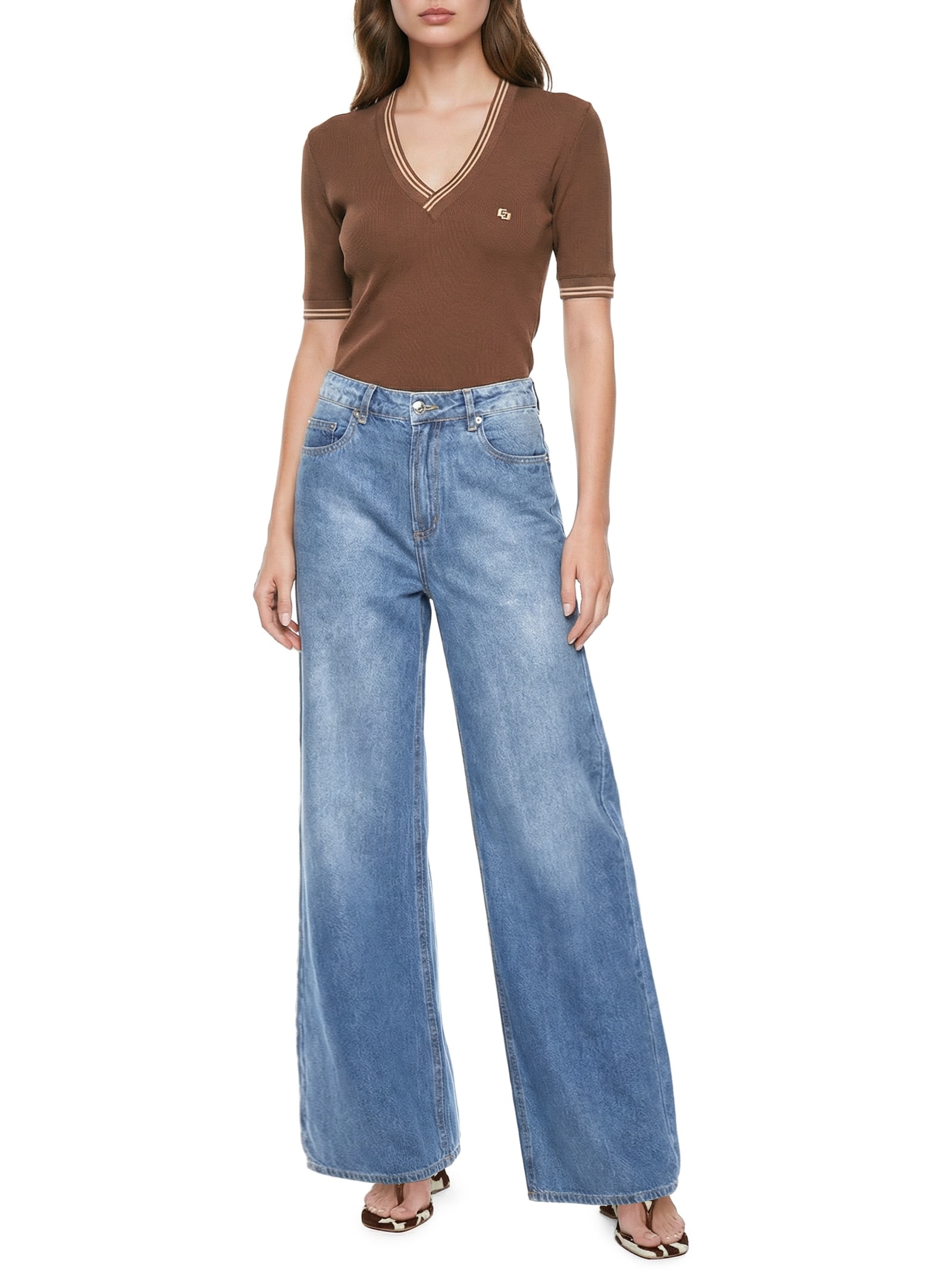 Blusa Feminina Canelada Marrom Colcci