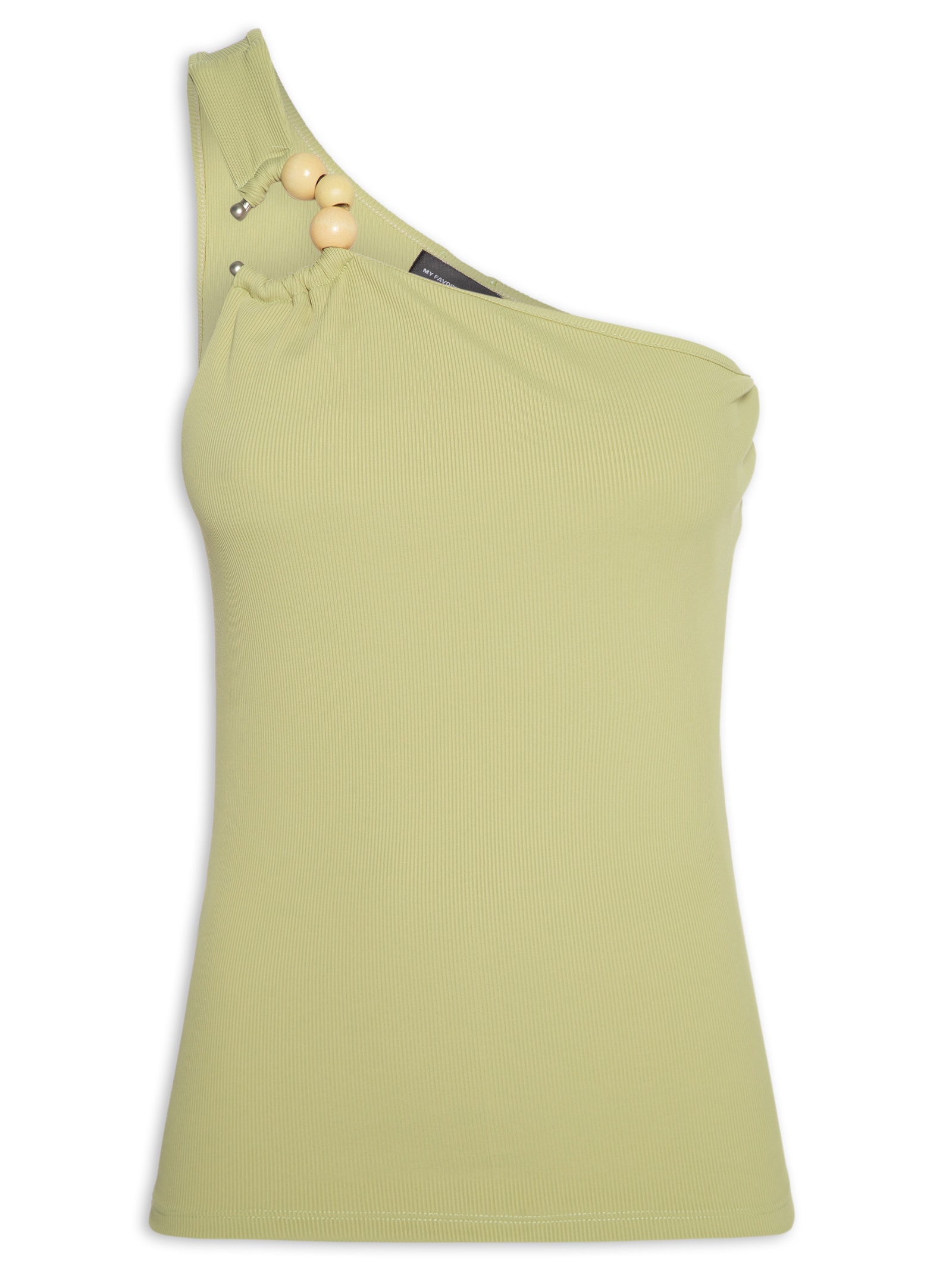 Blusa Feminina Canelada Ombro Único Verde My Favorite Things