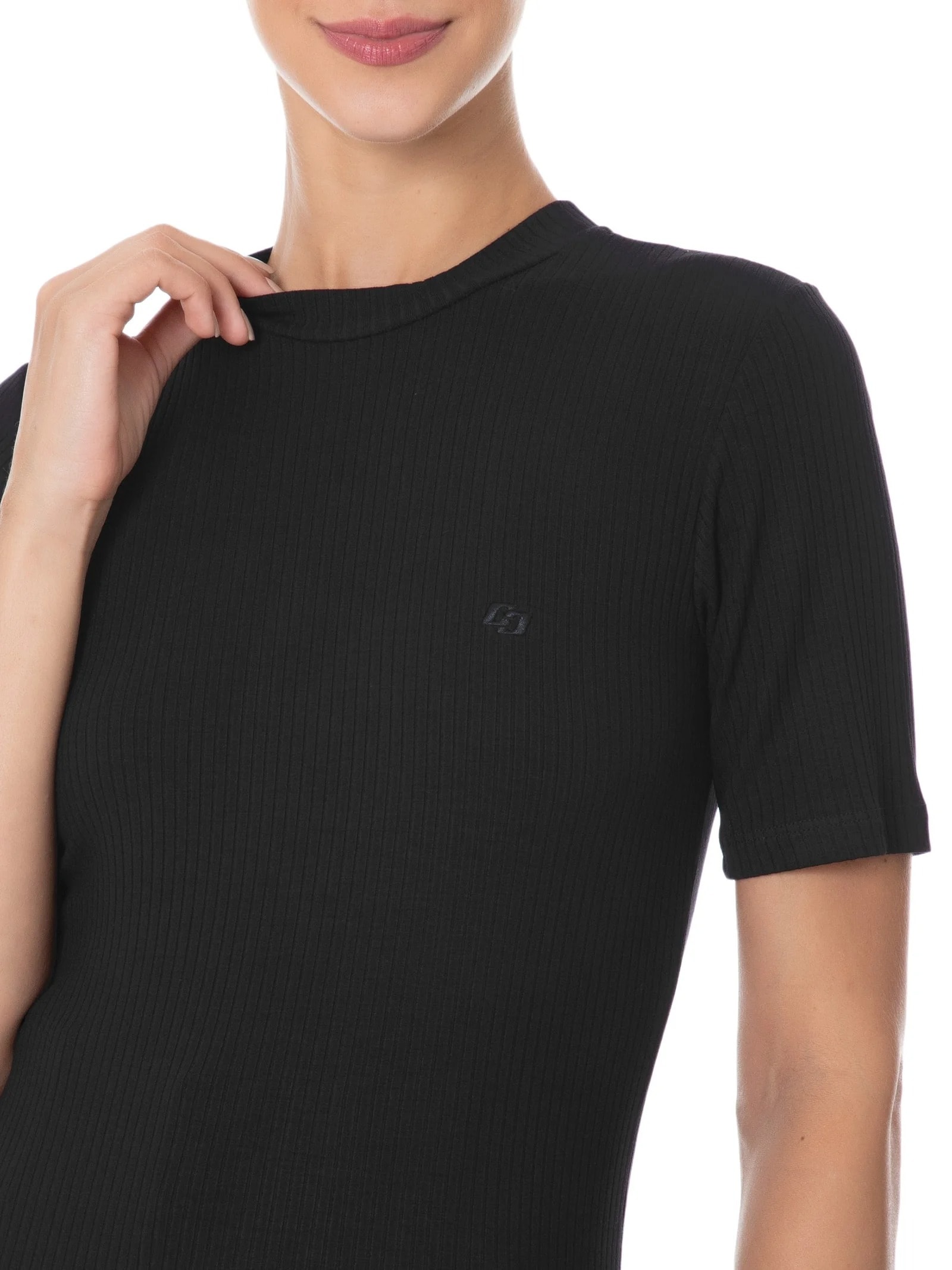 Blusa Feminina Canelada Preto Colcci