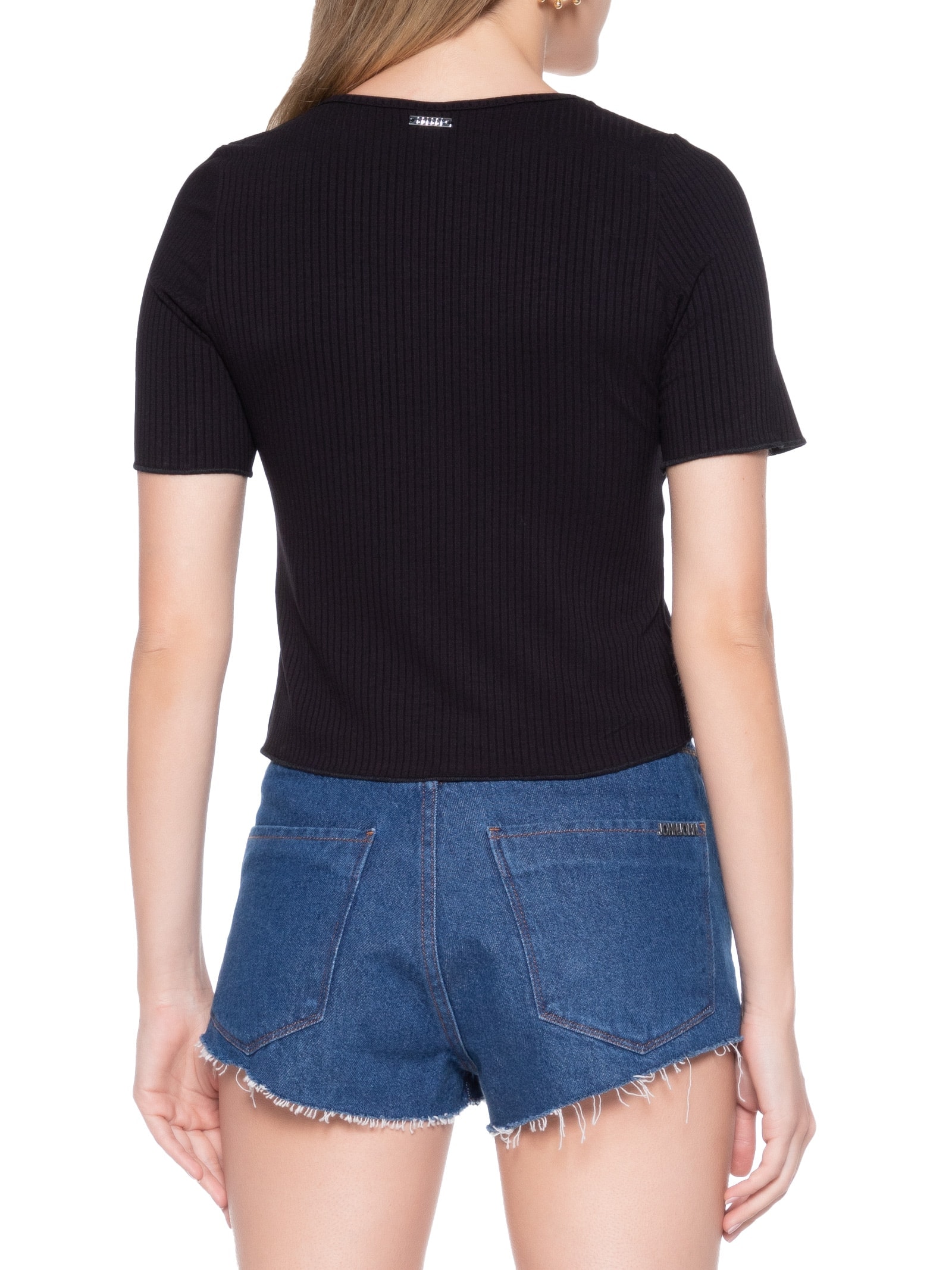 Blusa Feminina Canelada Preto Colcci