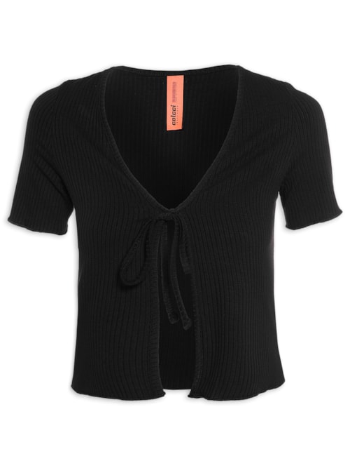 Blusa Feminina Canelada - Preto