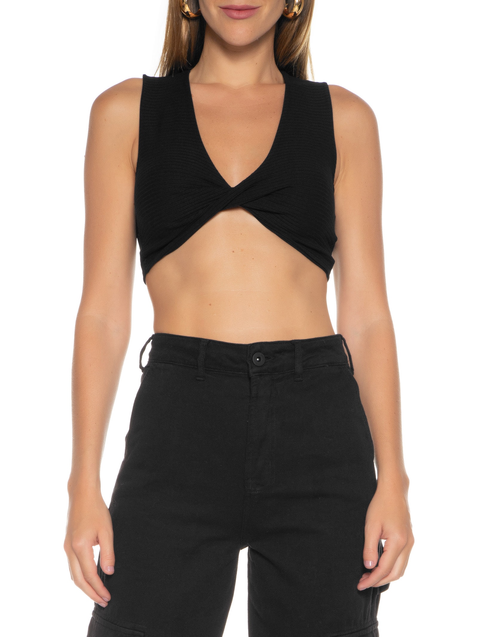 Blusa Feminina Canelada Preto Colcci