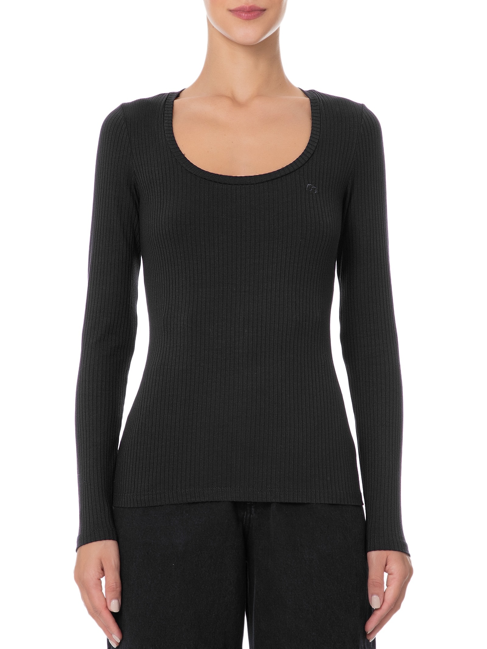 Blusa Feminina Canelada Preto Colcci