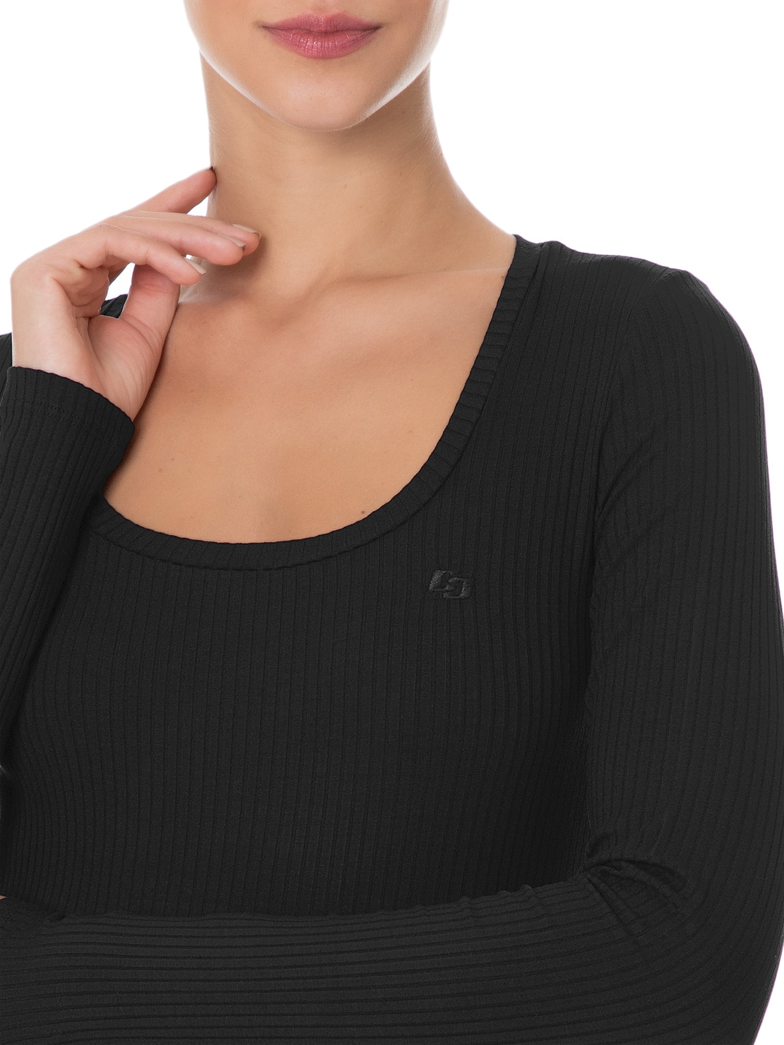 Blusa Feminina Canelada Preto Colcci