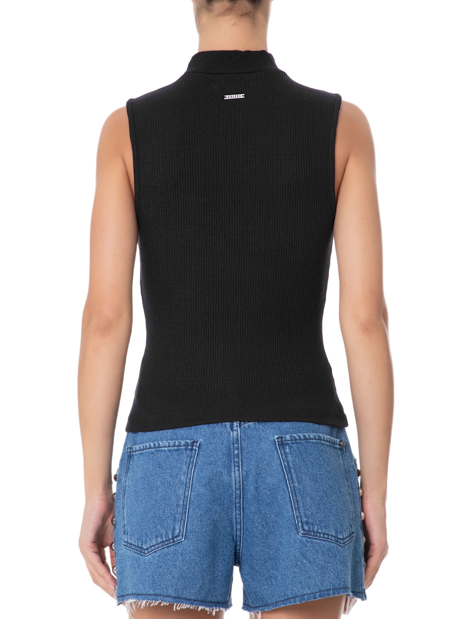 Blusa Feminina Canelada Preto Colcci
