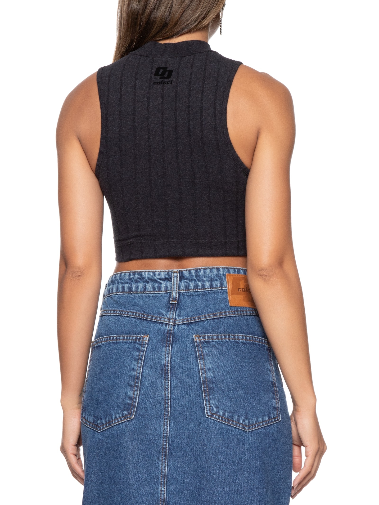 Blusa Feminina Canelada Preto Colcci