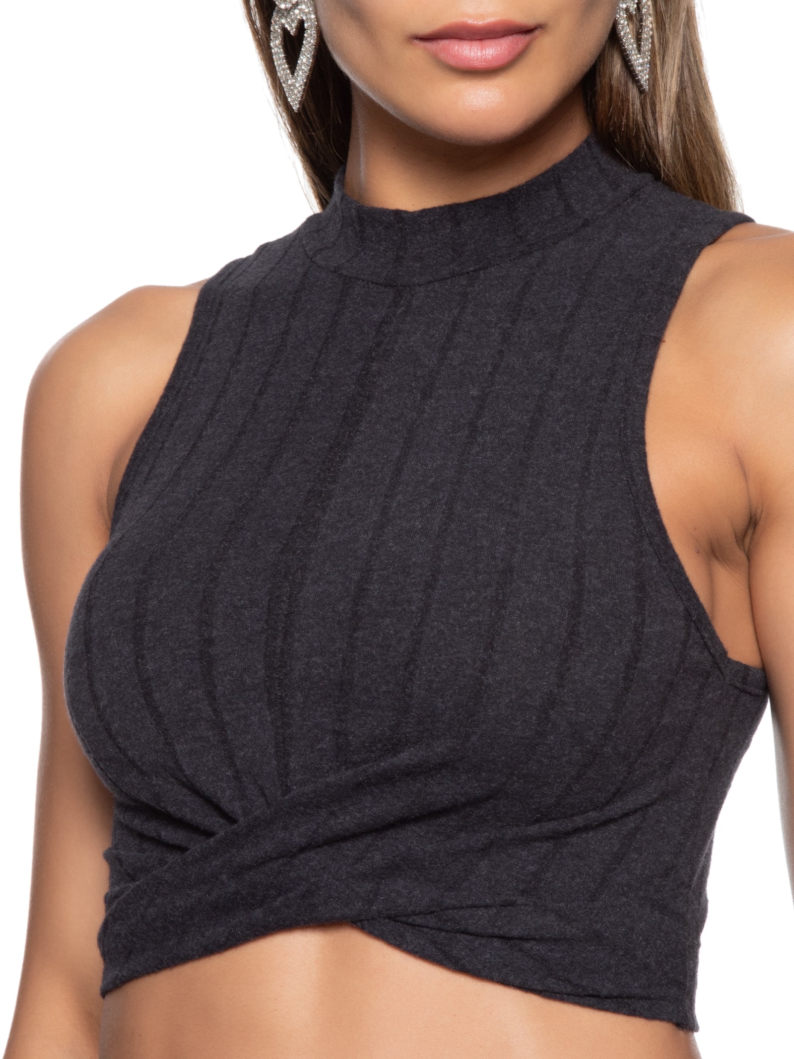 Blusa Feminina Canelada Preto Colcci