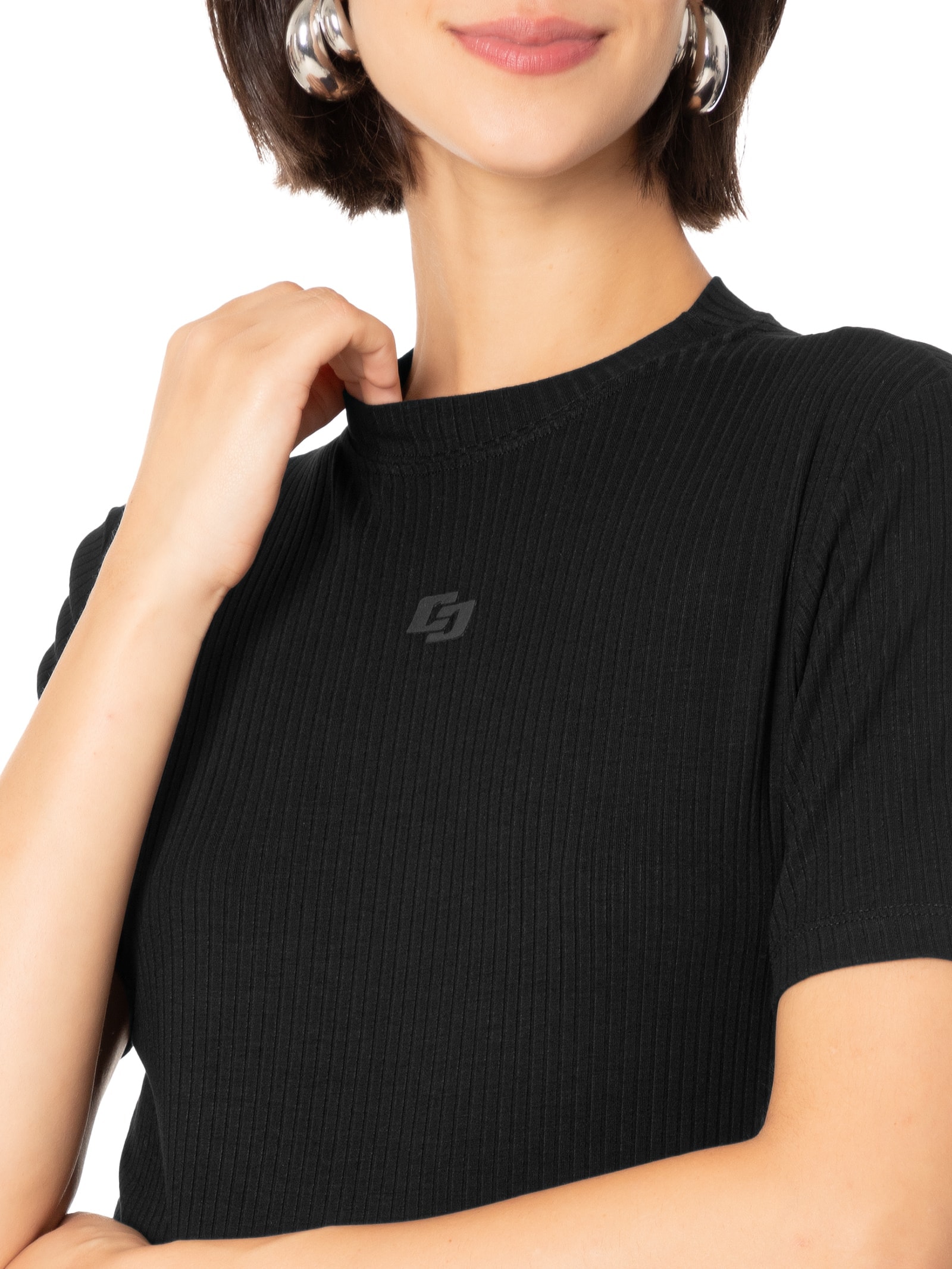 Blusa Feminina Canelada Preto Colcci