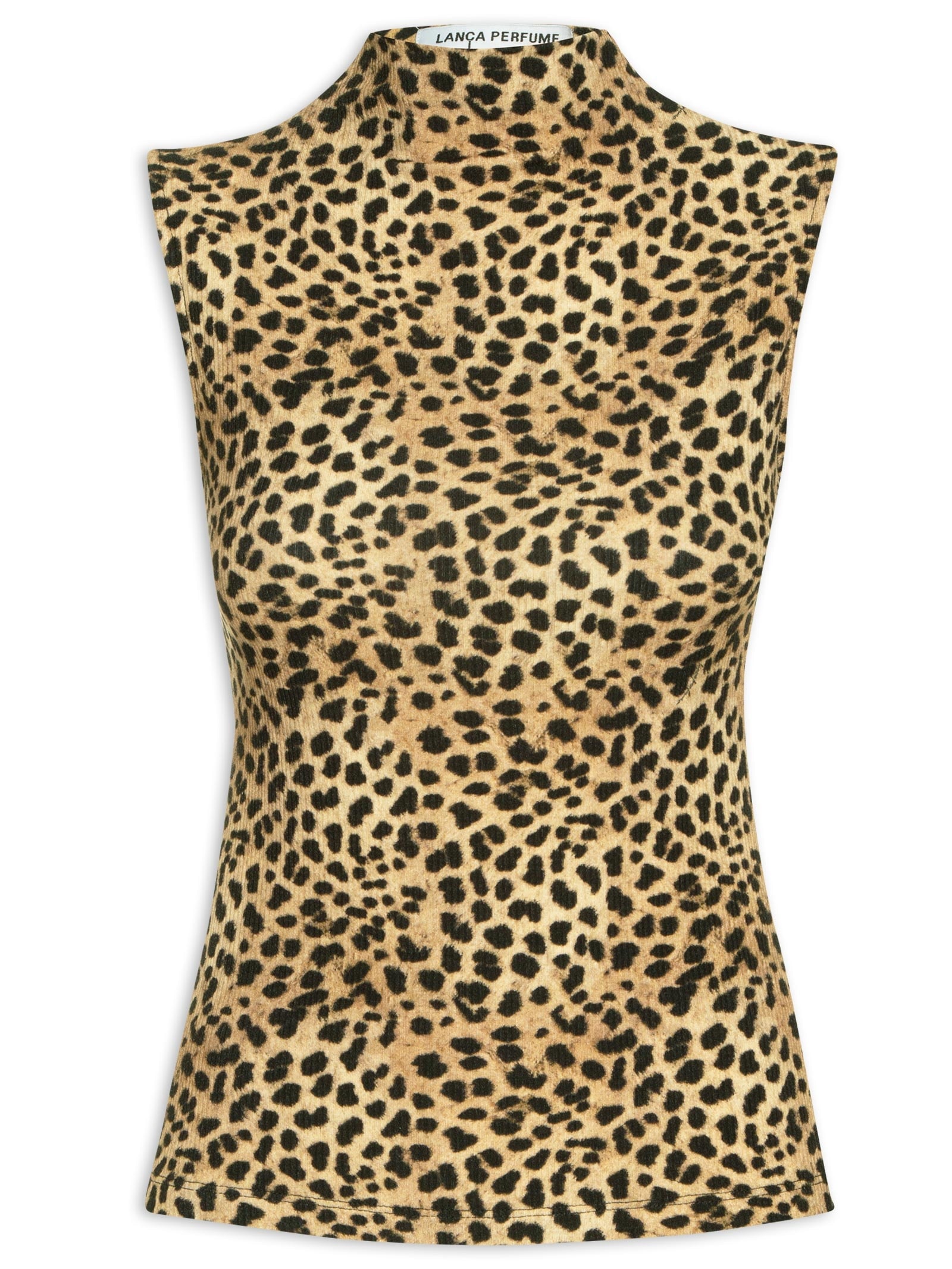 Blusa Feminina Canelada Sem Mangas Estampada Animal Print Lança Perfume