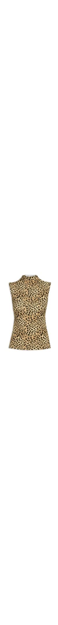 Blusa Feminina Canelada Sem Mangas Estampada - Animal Print