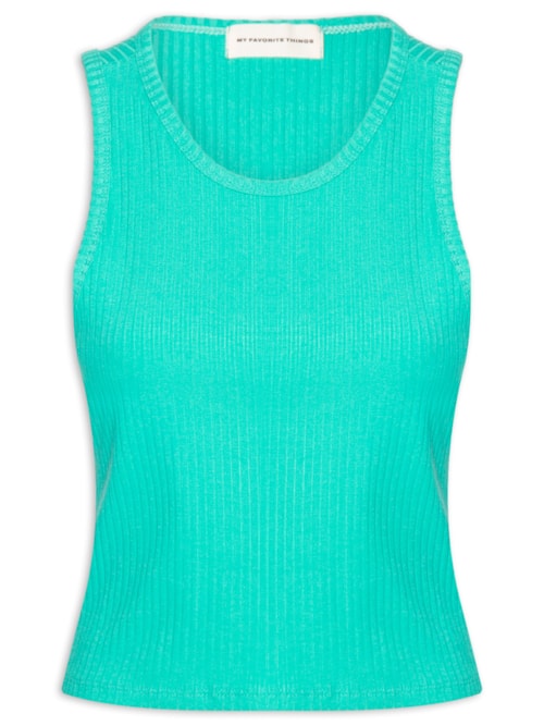 Blusa Feminina Canelada sem Mangas - Verde