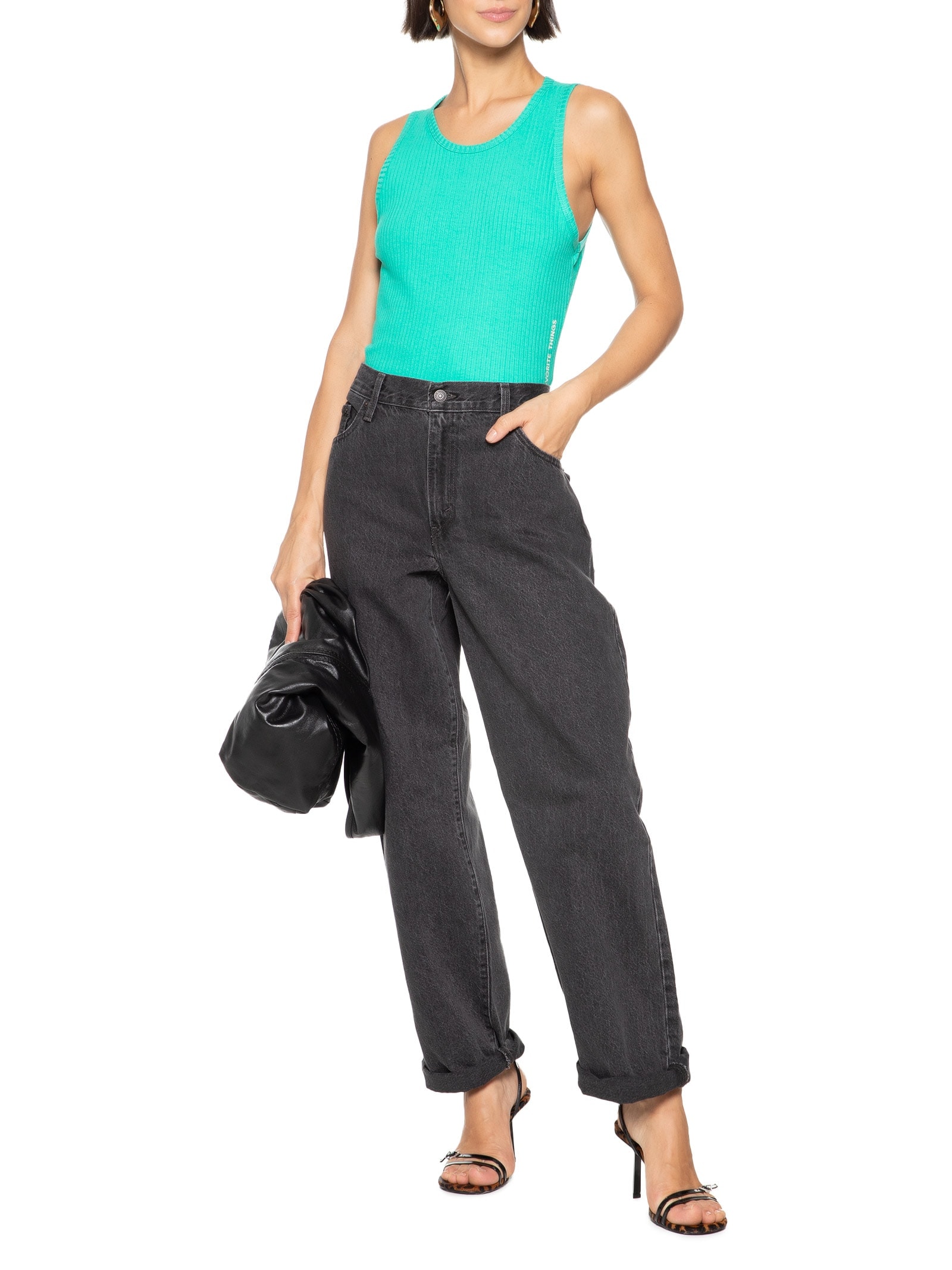 Blusa Feminina Canelada sem Mangas Verde My Favorite Things