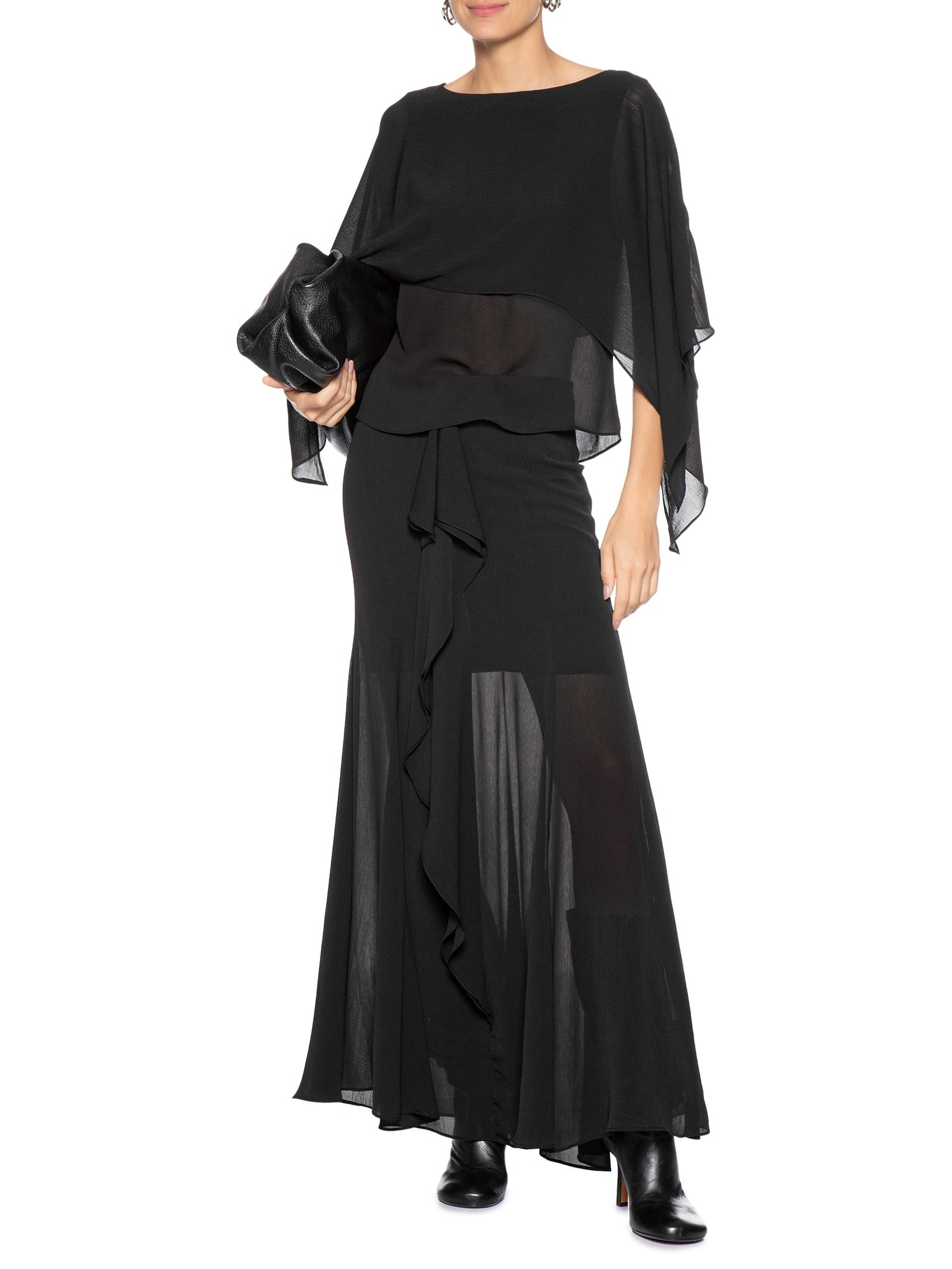 Blusa Feminina Capa Assimétrica Preto '2Essential