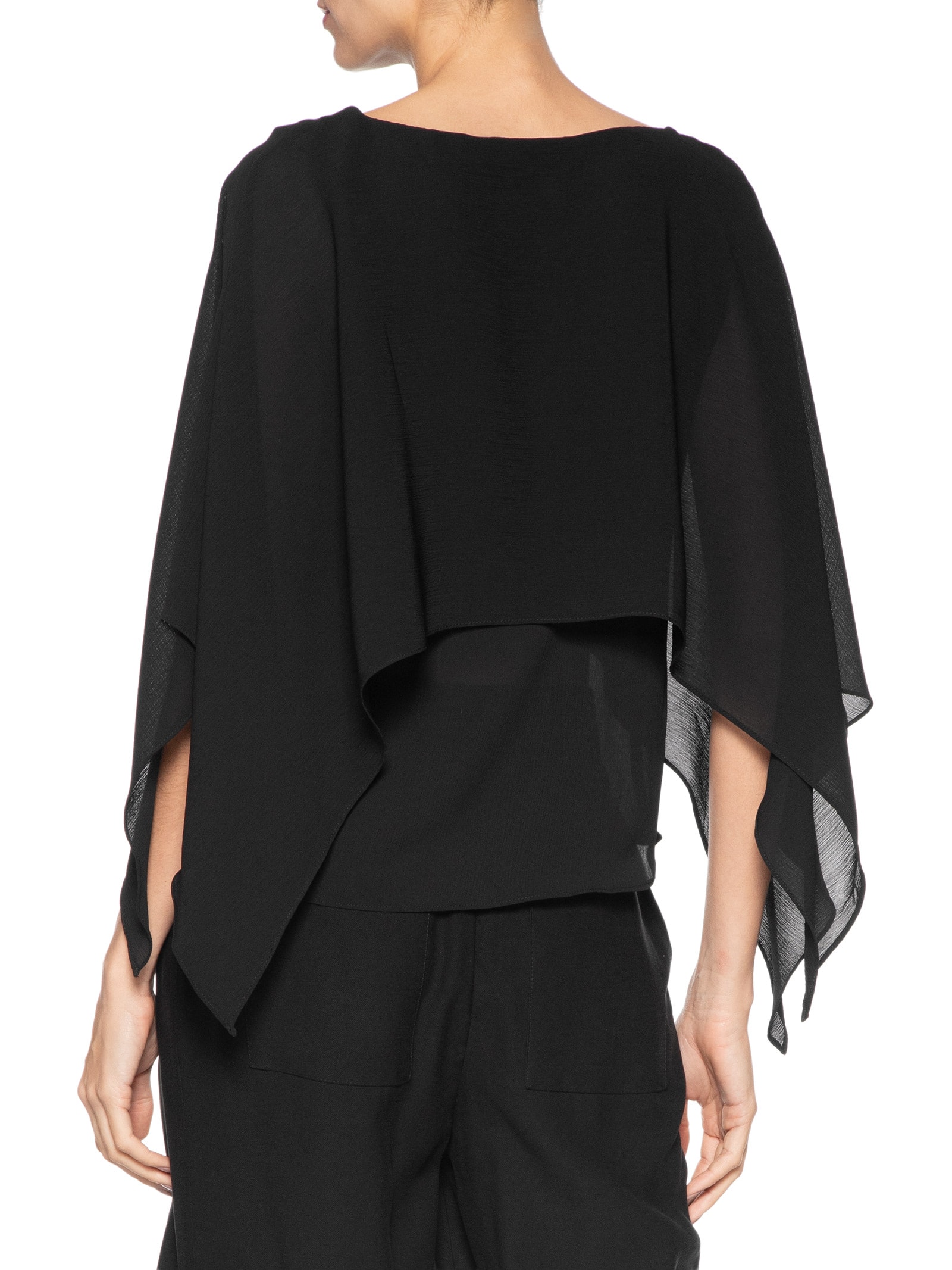 Blusa Feminina Capa Assimétrica Preto '2Essential